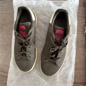 Adidas Olive and Cream Sneakers